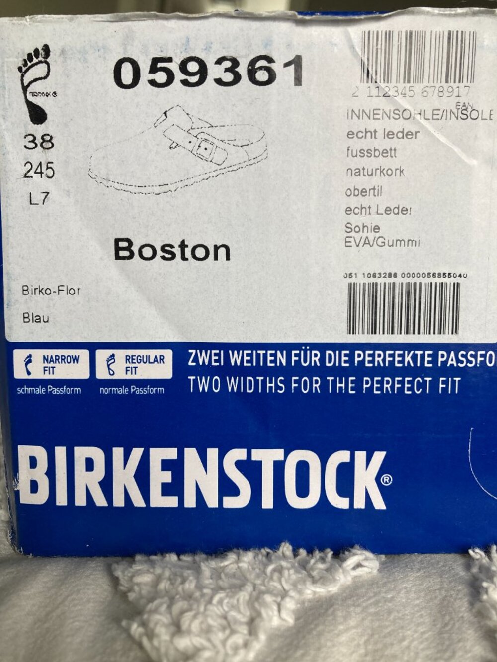 Birkenstock Boston Softbed, Taupe, size 38, Ladies size 7, Regular/Wide - Picture 9 of 10
